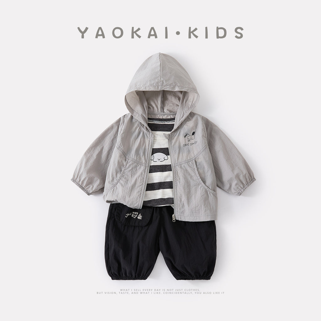 Hooded Sun Protection 3-Piece Outfit Set for Toddlers