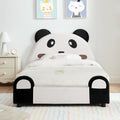 Panda-Shaped Kids Bed with Velvet Fabric – Twin Size