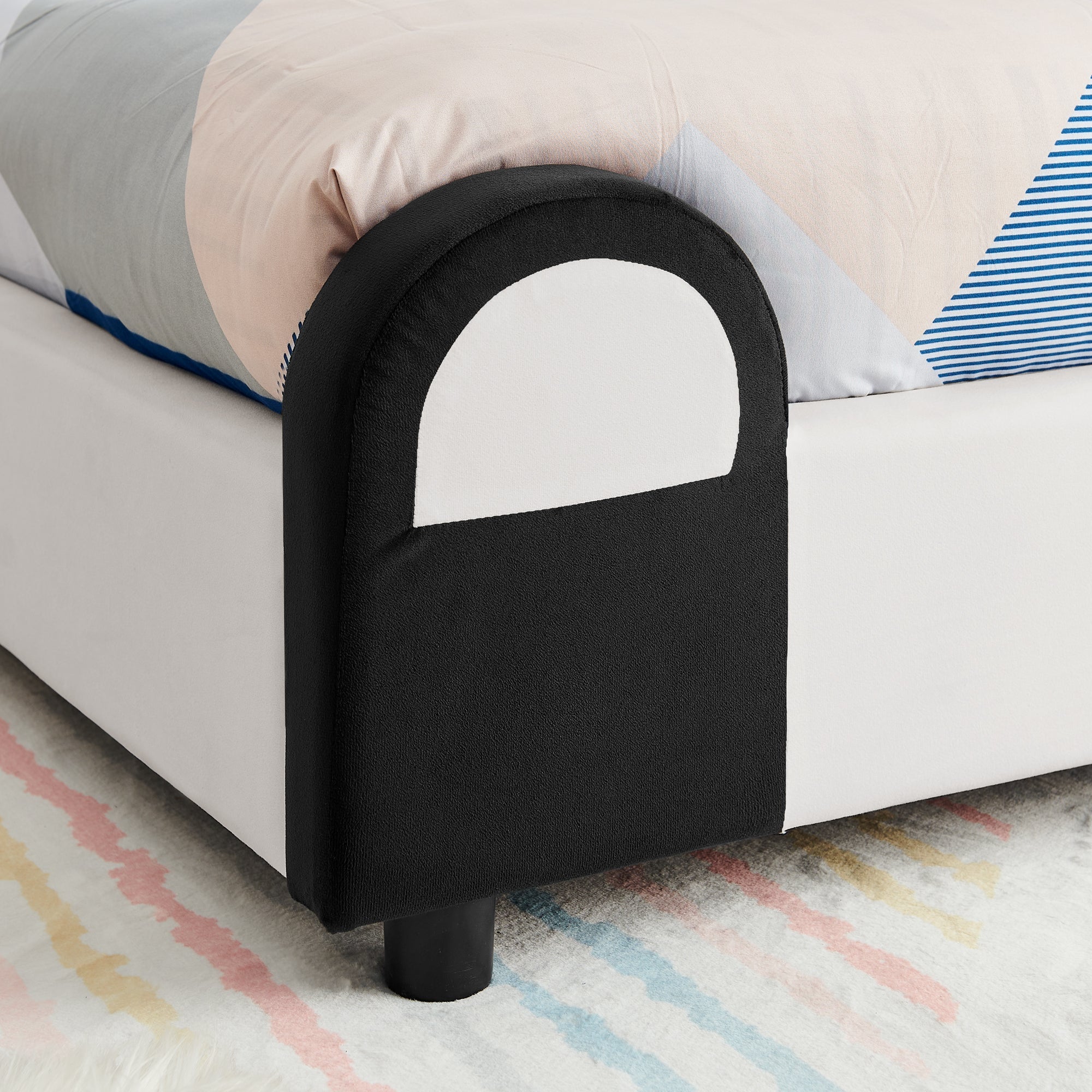 Panda-Shaped Kids Bed with Velvet Fabric – Twin Size