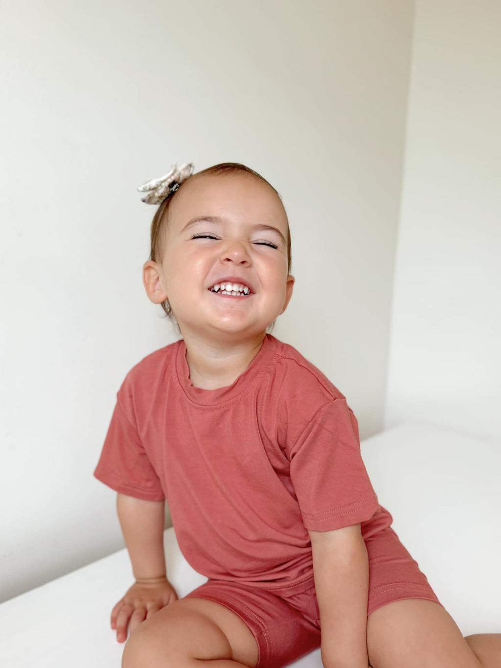Soft Bamboo Baby Tee & Bike Shorts | Organic Baby Outfit for Sensitive Skin
