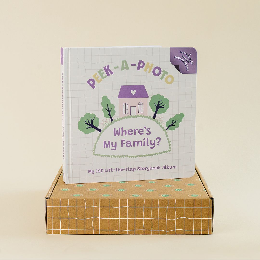 Peek-A-Photo 'Where's My Family?' | Personalized Lift-the-Flap Baby Photo Book