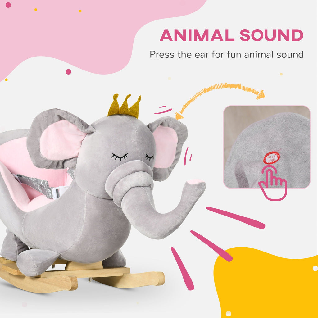 Elephant Rocking Horse with Sound for Toddlers