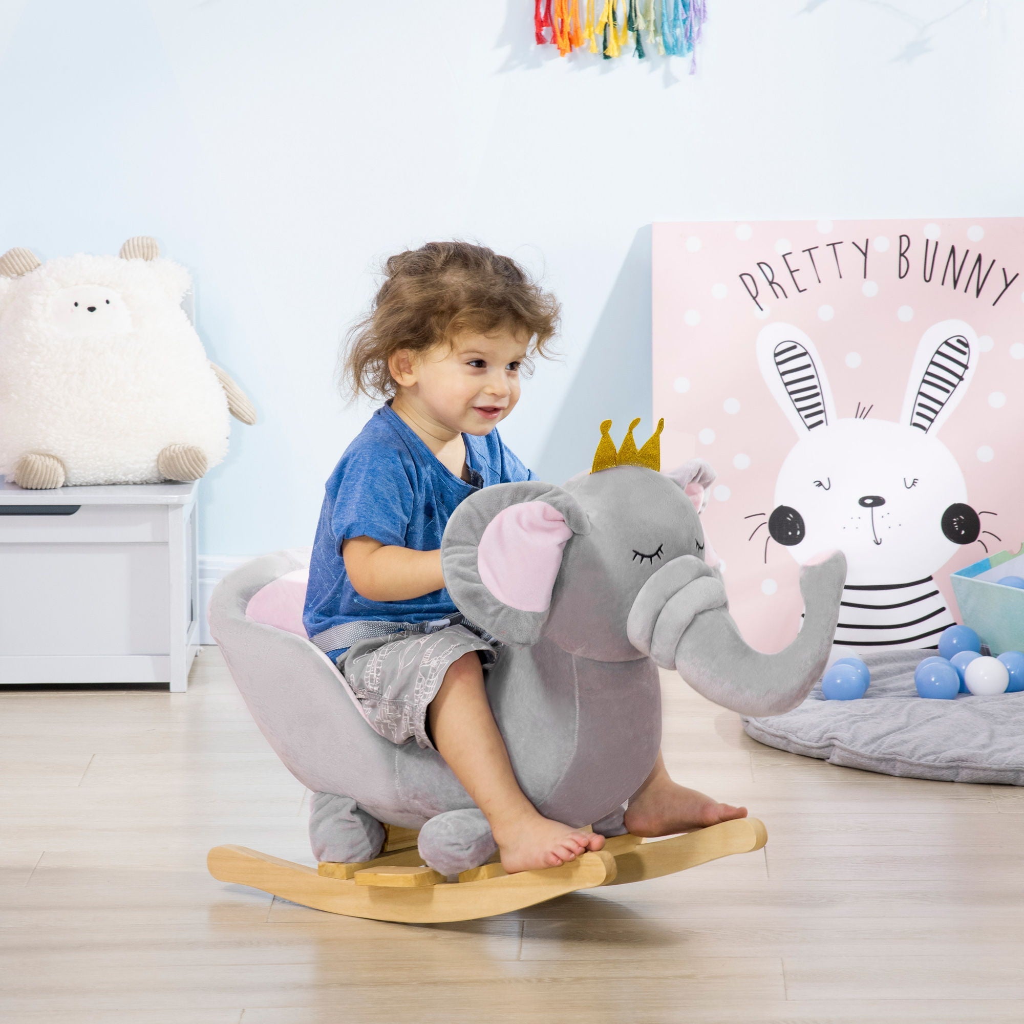 Elephant Rocking Horse with Sound for Toddlers