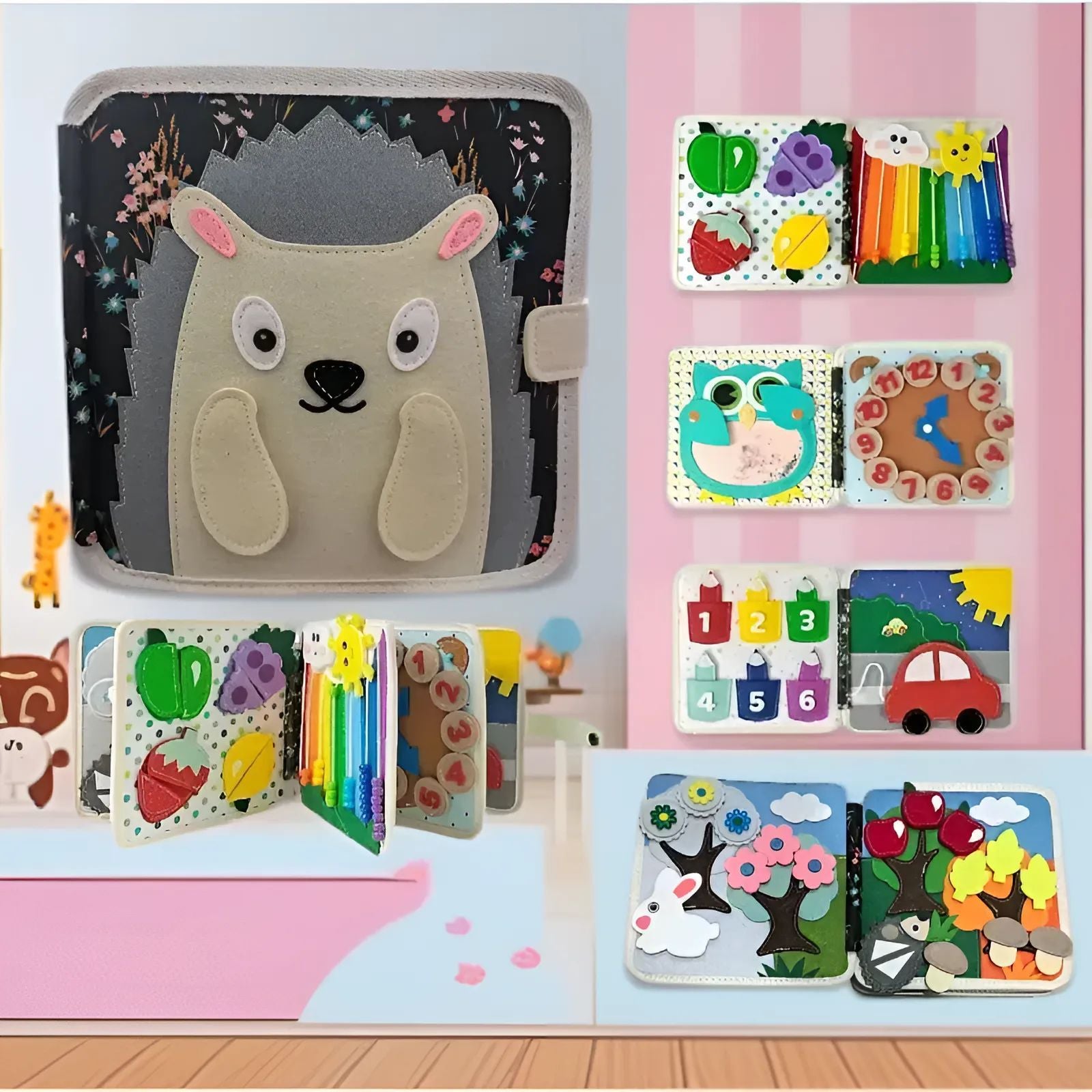 Felt Book Baby Educational Felt Busy Board Early Learning Toy Children's Toy Puzzle Board Felt Learning Board