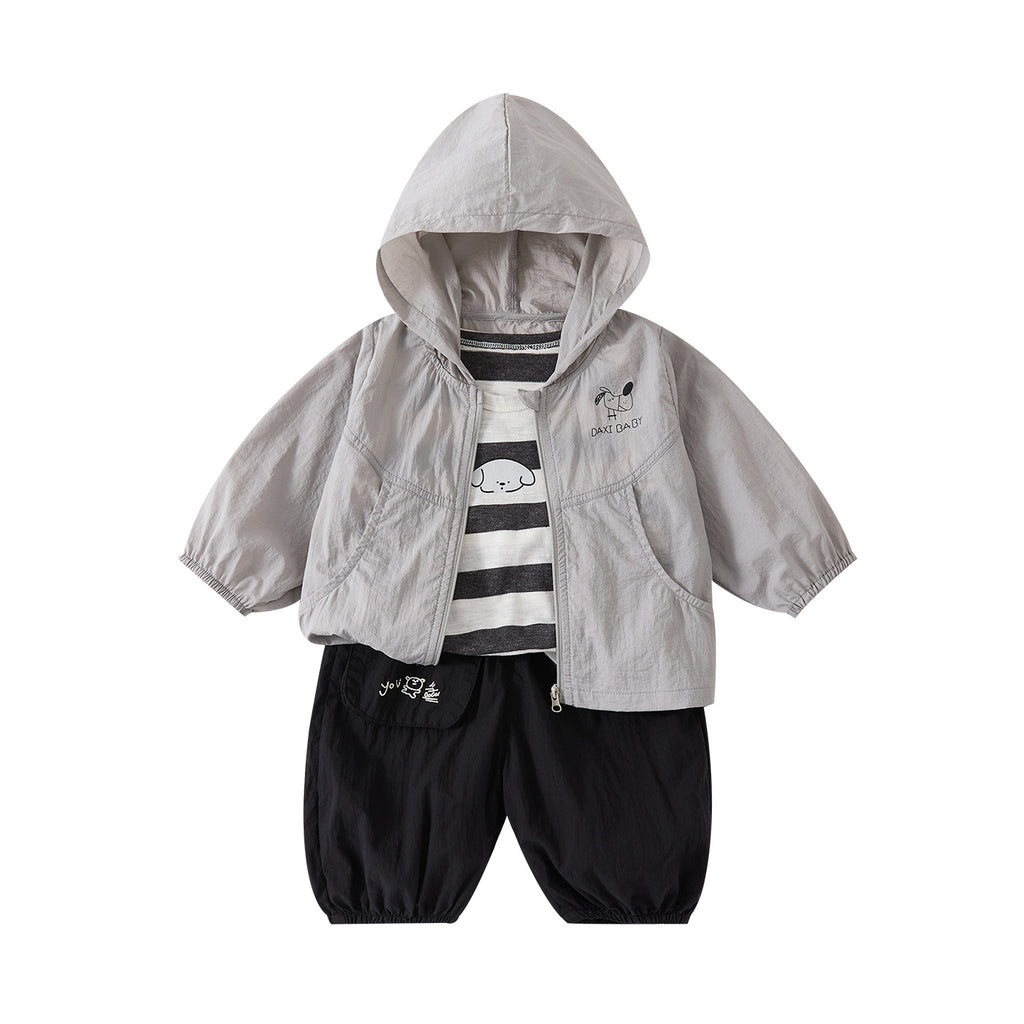 Hooded Sun Protection 3-Piece Outfit Set for Toddlers