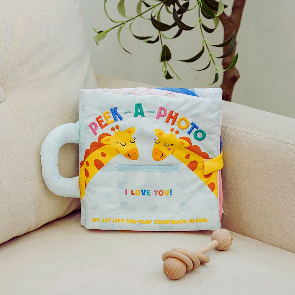 Peek-A-Photo 'I Love You!' | Soft Personalized Baby Photo Cloth Book | Lift-the-Flap