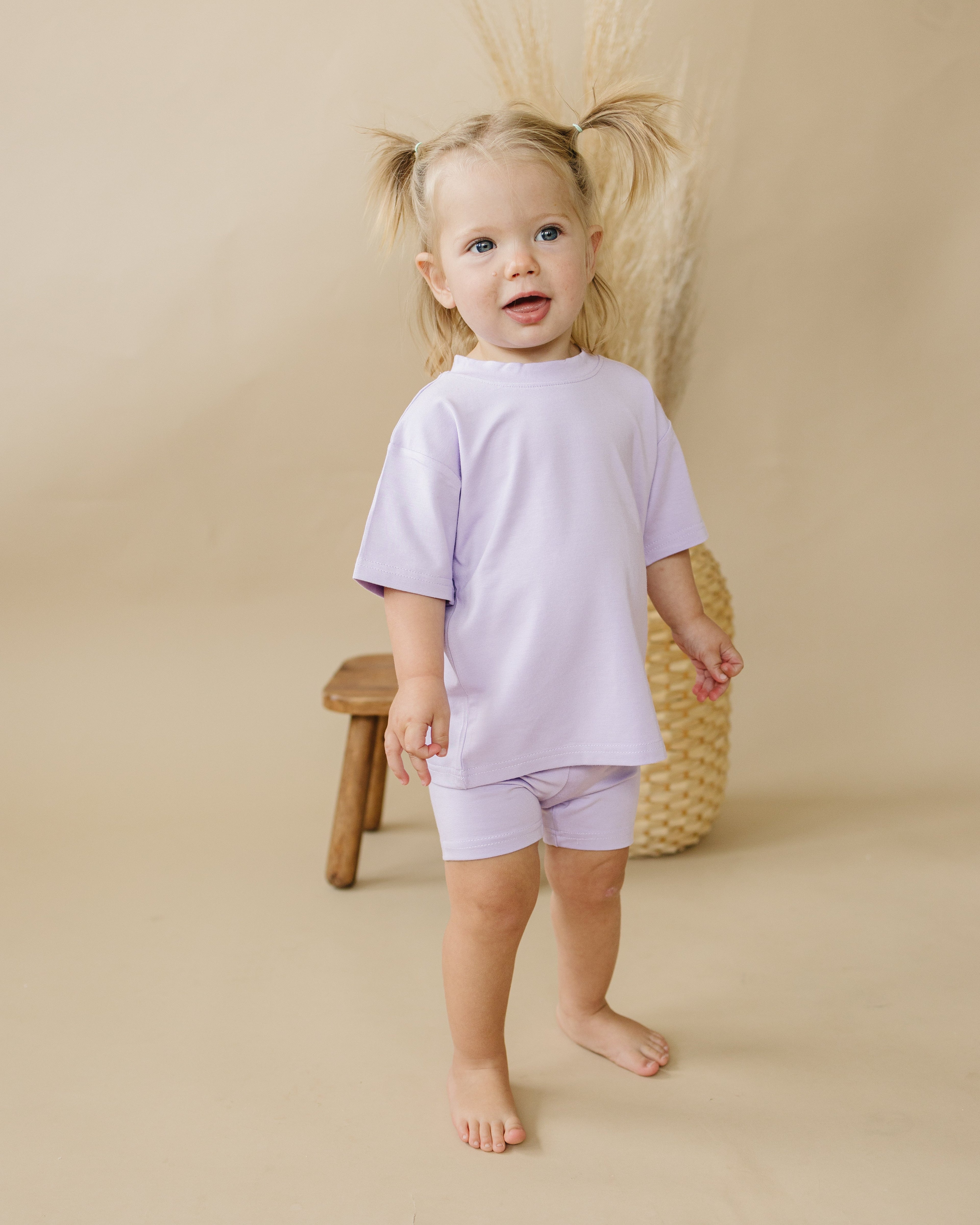 Soft Bamboo Baby Tee & Bike Shorts | Organic Baby Outfit for Sensitive Skin