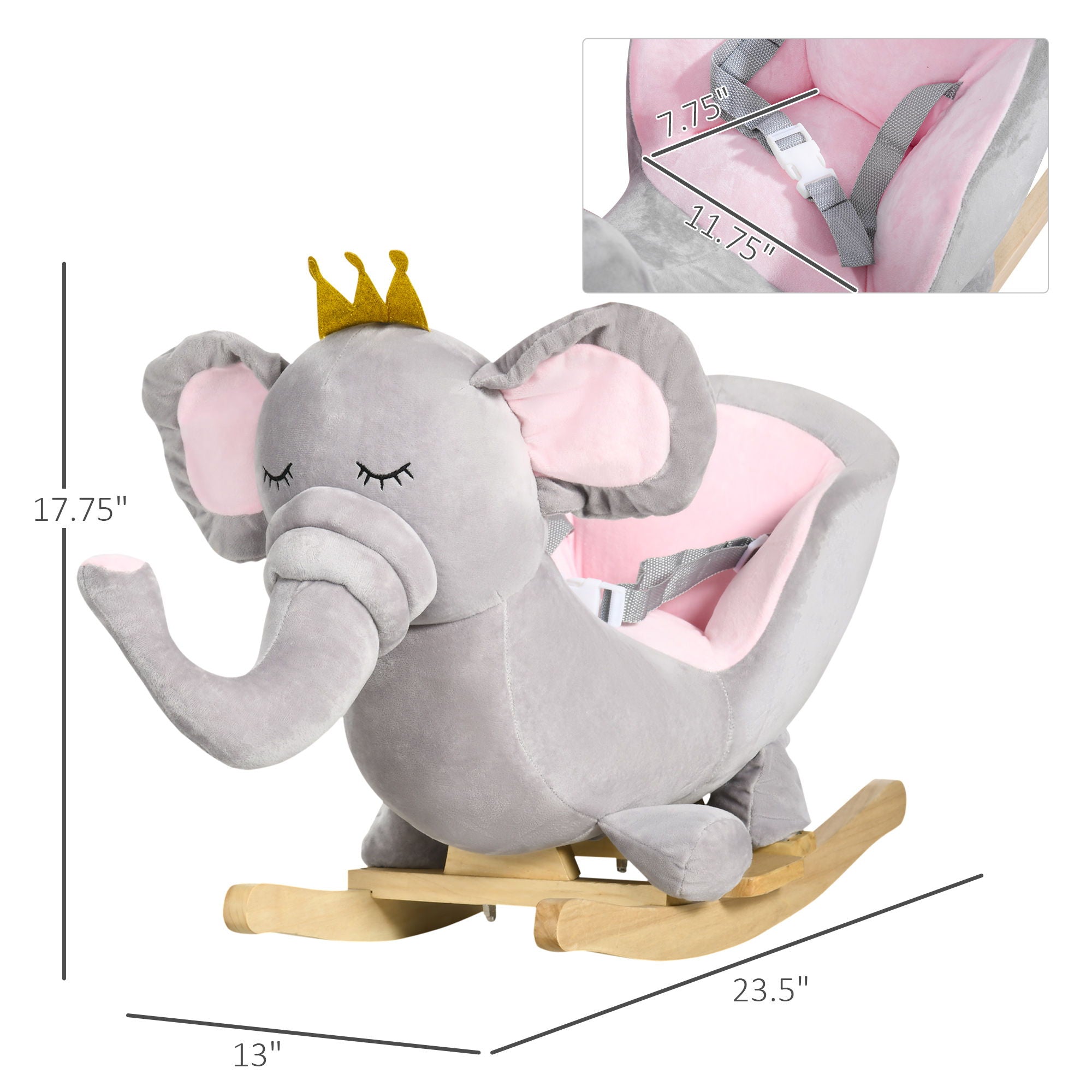 Elephant Rocking Horse with Sound for Toddlers