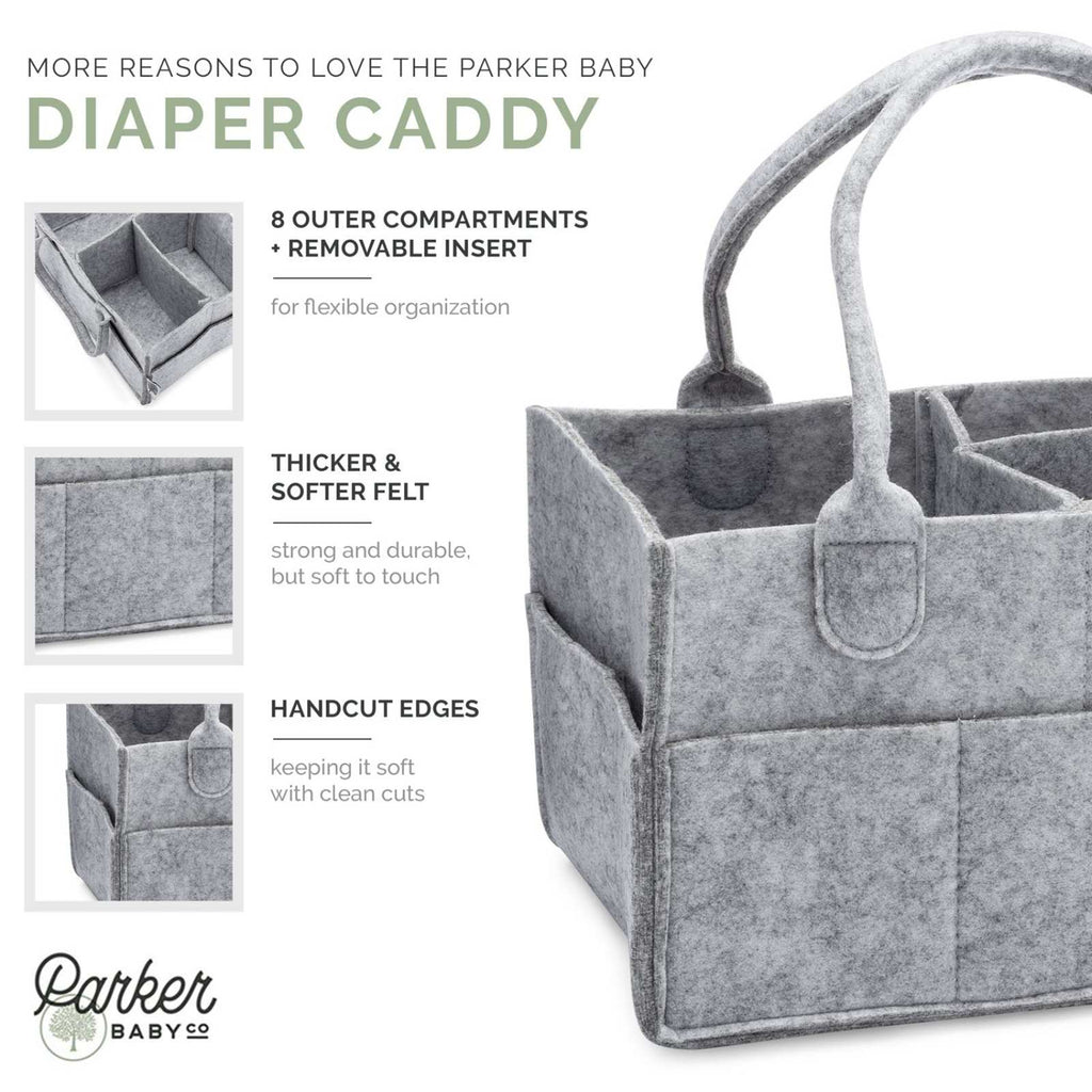 Felt Diaper Caddy Organizer | Portable Nursery Caddy Trusted by 14,000+ Moms