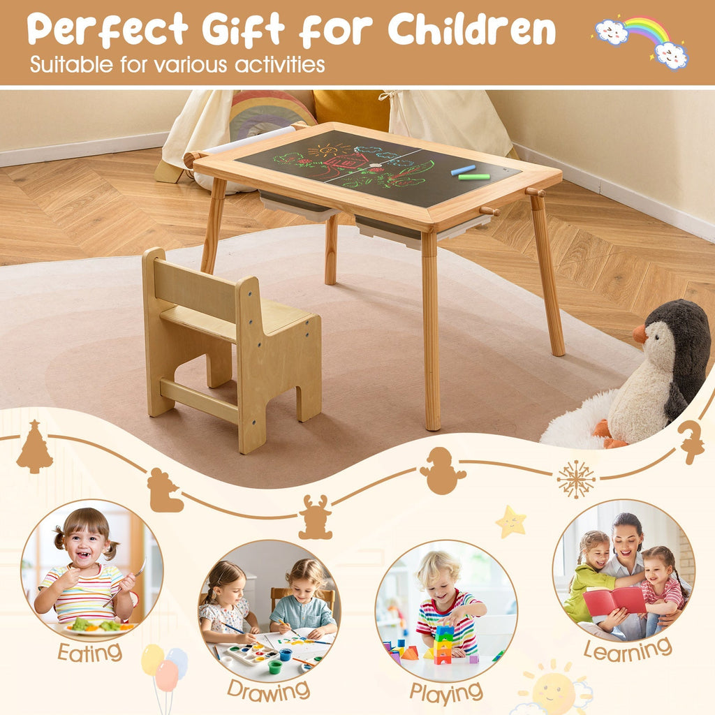 Foldable Sensory Table & Chair Set for Kids 2–8