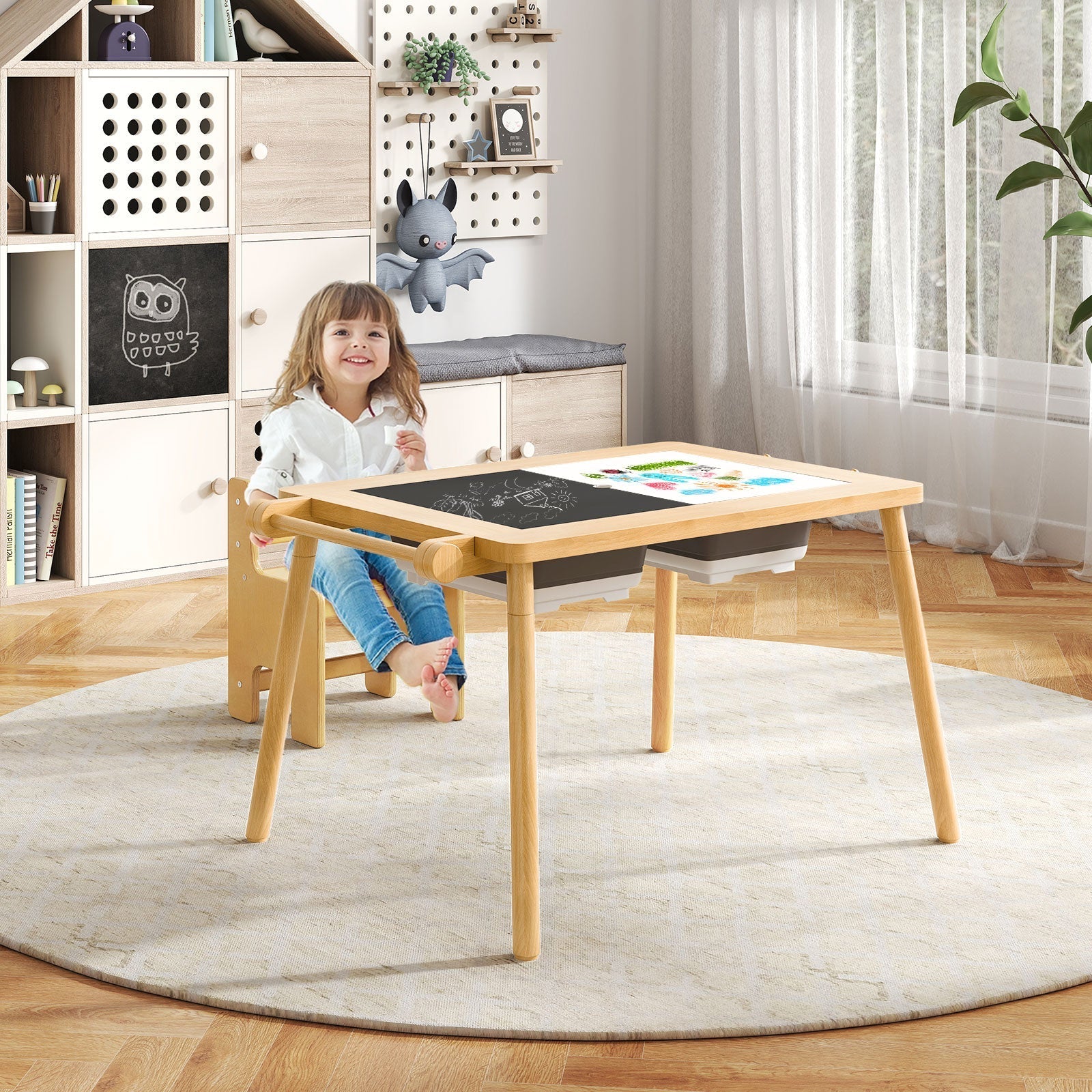 Foldable Sensory Table & Chair Set for Kids 2–8
