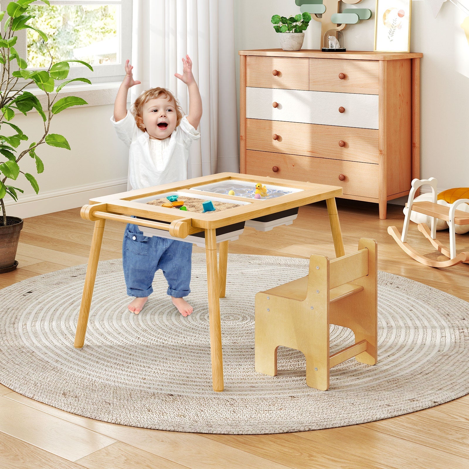 Foldable Sensory Table & Chair Set for Kids 2–8