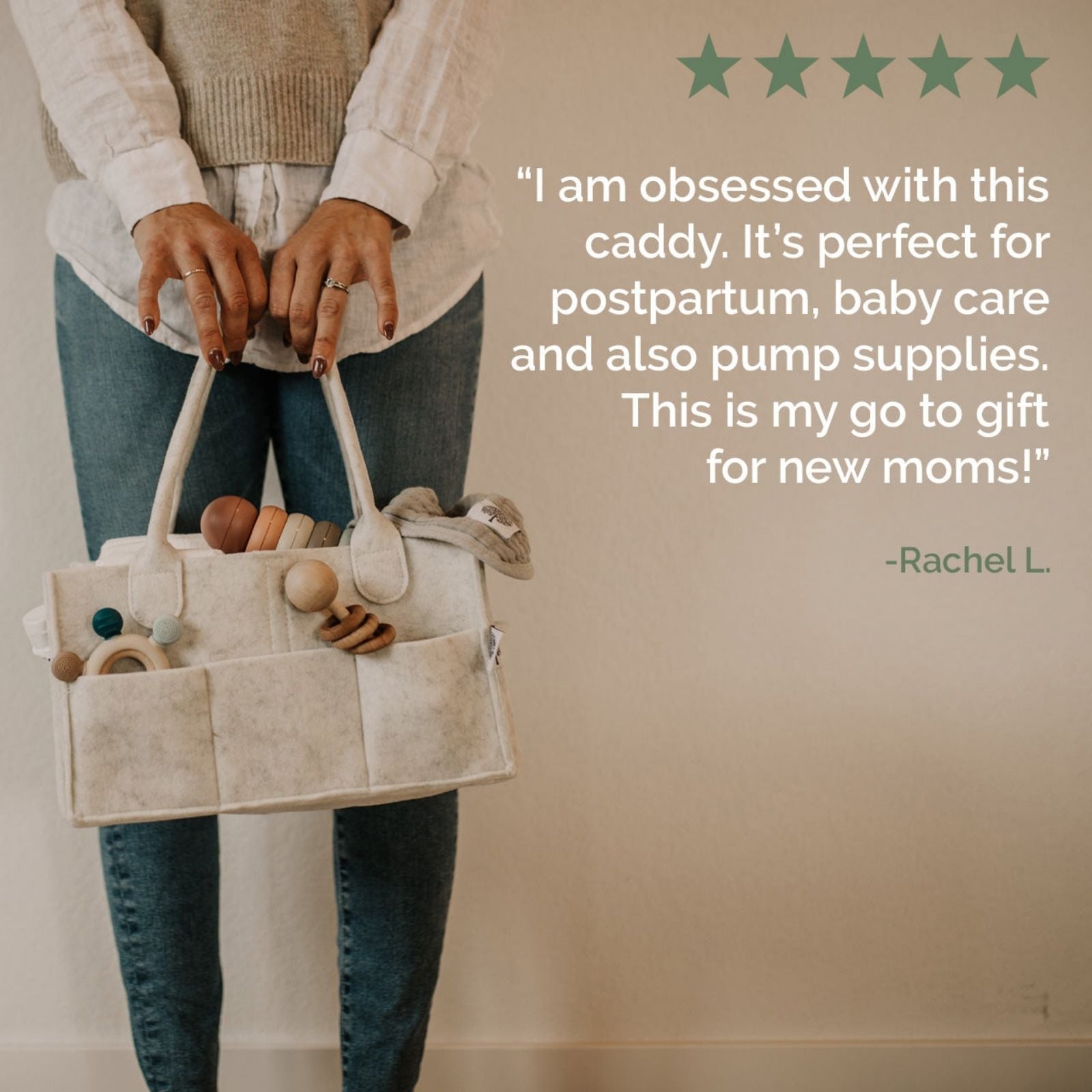 Felt Diaper Caddy Organizer | Portable Nursery Caddy Trusted by 14,000+ Moms
